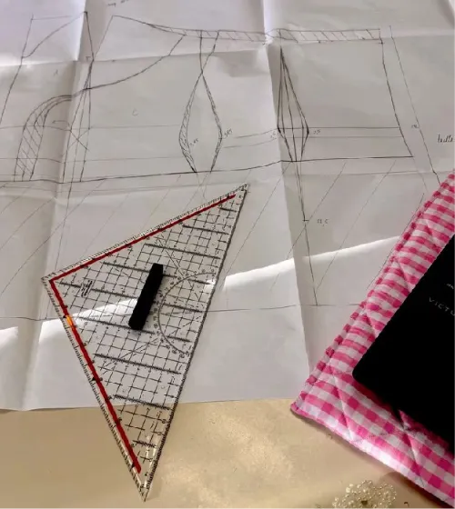 Pattern drafting with sewing tools